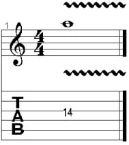 Vibrato na partitura e tablatura